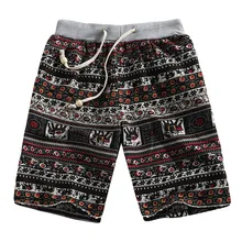 Мужские брюки летние повседневные Модные мужские летние модные повседневные свободные льняные брюки в этническом стиле с принтом#8