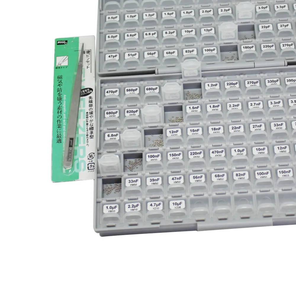 AideTek SMD 0603 엔지니어링 샘플 커패시터 박스 키트 100 개 값 x 50 개 박스-모든 NPO 10 미크로포맷 모듬 플라스틱 부품 도구 상자 C0650