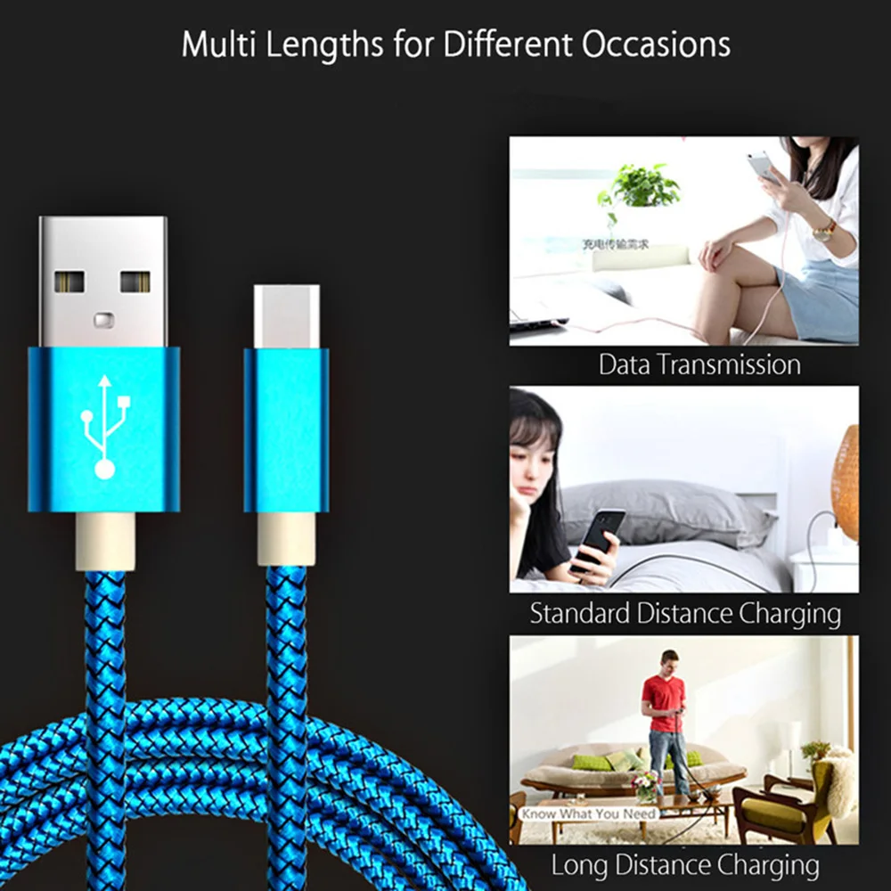 cable to connect iphone to tv USB Type C Cable for Samsung S10 S9 Xiaomi Mi 9 Fast Charging Data Phone Charger Wire Type-C Cable USB-C Cord for Huawei P30 20 cable to connect iphone to tv