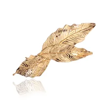 1 шт. заколки для волос для женщин креативные Модные женские цельные заколки для волос аксессуары и клипсы для волос сплав в форме листьев заколки для волос G0507