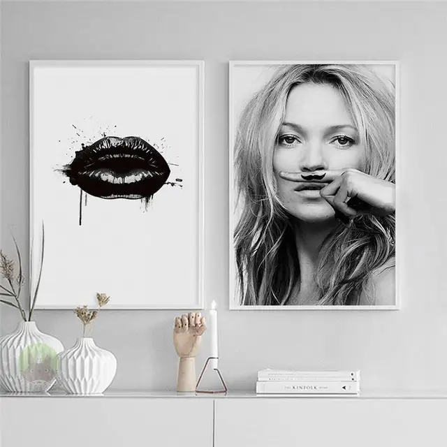 Caratteri europei top model Kate Moss rossetto della tela di canapa pittura post Caratteri europei top model Kate Moss rossetto della tela di canapa pittura post