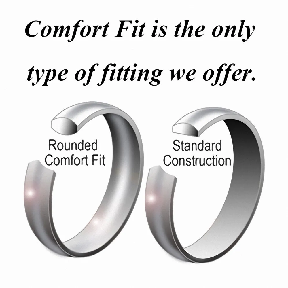 6 мм Черный карбид вольфрама Comfort Fit обручальное кольцо полированный шикарный Выпуклое обручальное кольцо