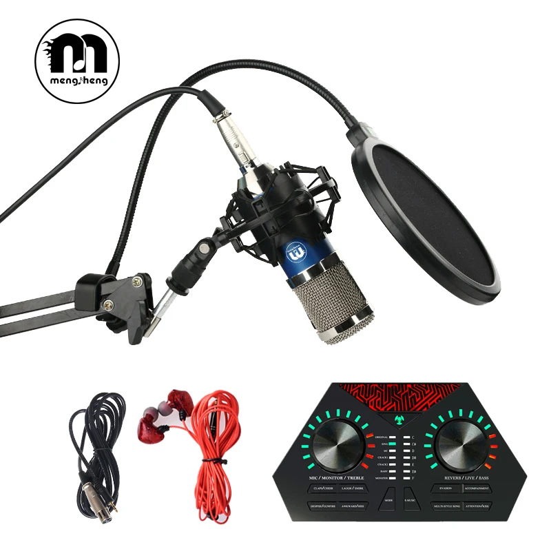 

MS BM 800 Usb Studio Condenser Microphone for Computer Recording Studio Microphone with Pop Filter/Stand/ XLR Cable/Sound Card