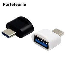 Portefeuille USB C OTG адаптер с ремешком для samsung Galaxy S8 Plus note 8 Google Pixel 2 XL Nexus 6P type C кабель usbc