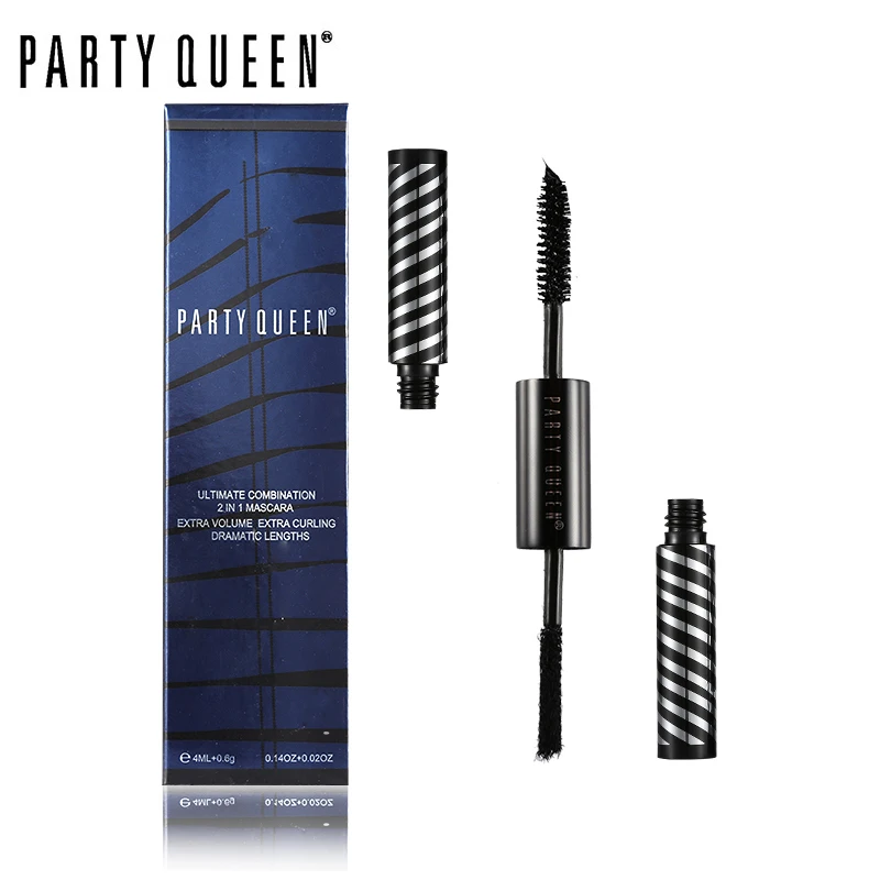 New 2 In 1 Thick Black Mascara Gel + 3D Fiber Mascara Waterproof