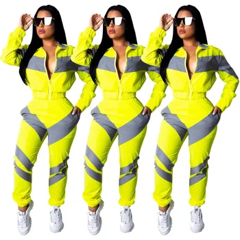 

V Neck Full Sleeve Trench Top With Pants Autumn Women Two Piece Sets