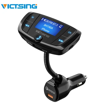 

VicTsing Bluetooth FM Transmitter QC3.0 Car Wireless Radio Adapter Hands-Free Calls Dual USB Ports mp3 Player Radio Transmitters