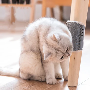 

Corner Pet Hair Removal Brush Comb Play Cats Novelty Toy Bristles Arch Self-Groomer Toys for Cats Scratcher Plastic With Catnip