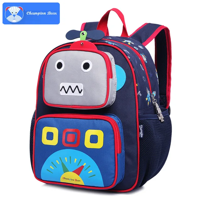 Kids Baby Bags Children Boys Robot Character Design Schoolbag Kids Schoolchild Backpack 5 to 9