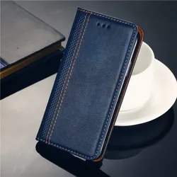 Leather Flip Wallet Phone Case Cover for Nokia 7.1 (Dark blue)
