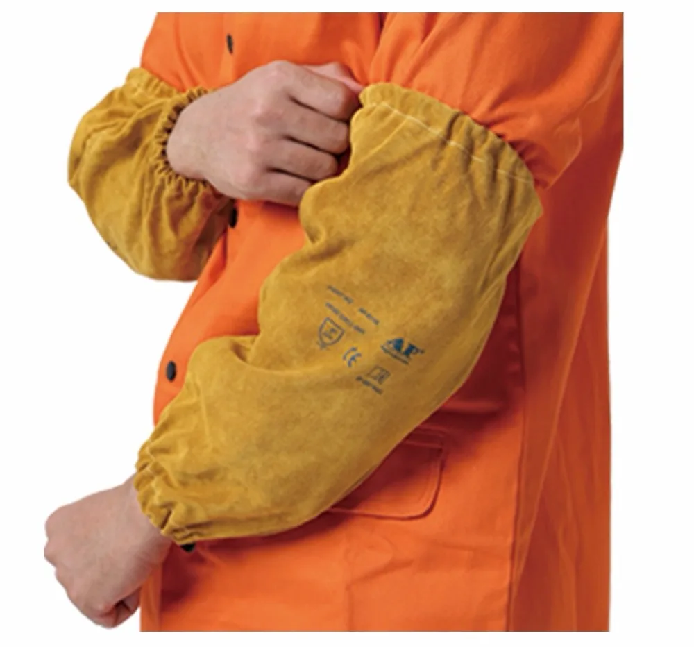 

Welding Sleeves Split Cowhide Leather Sleeves 40cm 16" Flame/Abrasion/Heat Resistant CE Approved Welder Arm Protective Sleeves