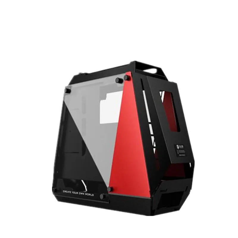 ZEAGINAL PC ATX чехол игровой геймер гранат пират для водяного охлаждения петля алюминий+ закаленное стекло ZC-10 - Цвет: Black-Red