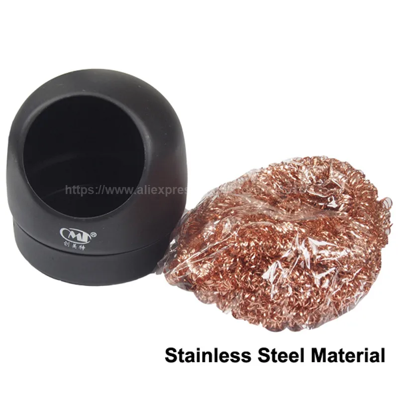 Limpiador de punta de hierro de soldadura antiestática CMT-599B con soporte-negro (1 Unidad)