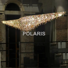 Современный роскошный светодиодный привести Хрустальная люстра освещение подвесные светильники/лампы для Вилла Обеденная Отель потолочные украшения