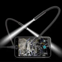 7 мм водостойкий USB эндоскоп бороскоп кабель мини жесткая Инспекционная камера змеиная трубка с 6 светодио дный ами для телефона Android Лидер