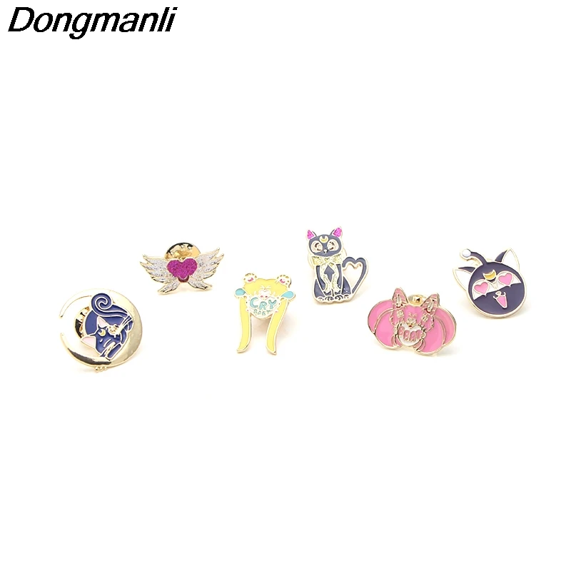 

P1757 Dongmanli Anime Sailor Moon Enamel Brooch Pin Sailor Moon Luna Tsukino Usagi Badge Bag Decoration Jewelry