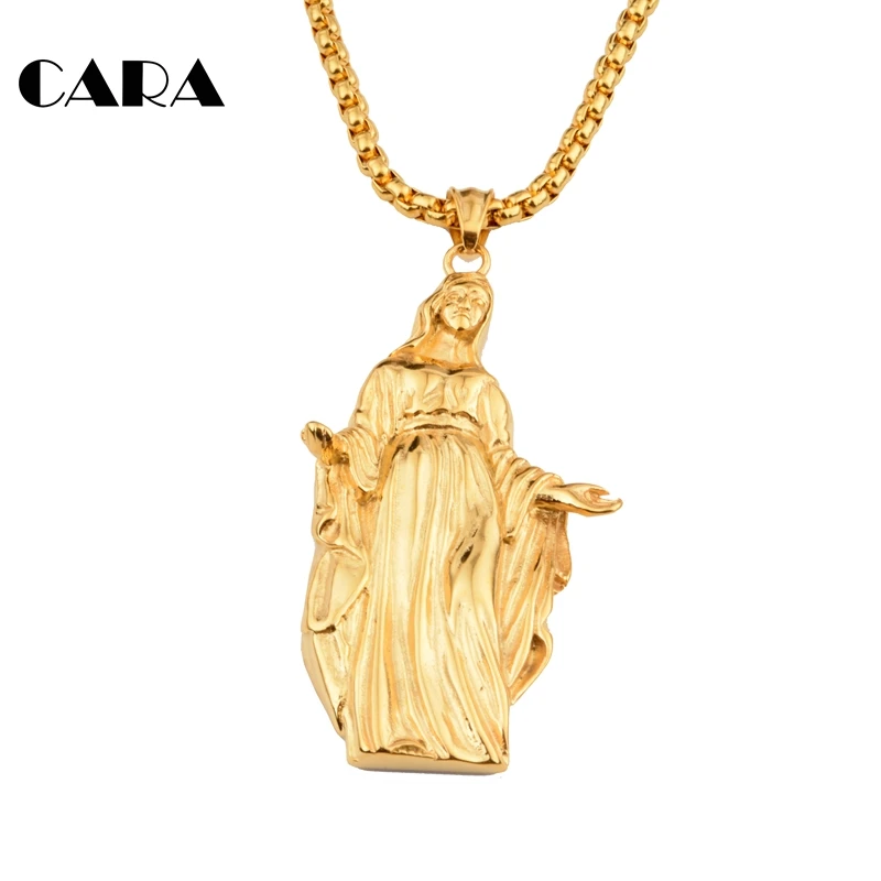 

Jewelry Statement Necklace hip hop Long Pendant Necklaces Men Accessories Necklace Stainless Steel Virgin Mary Pendant ,CAGF0051