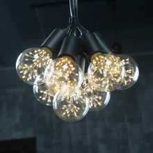 Vintage 7 Cabezas de Hierro Negro lámpara Colgante Luces Arte Decoración Industrial E27 Lámparas Loft Salón Bar del Hotel de Interior de Iluminación BRICOLAJE