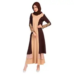 CHAMSGEND мусульманских абаи женское платье элегантные дамы темперамент халаты плюс размеры с длинными рукавами ислам летние домашние платья