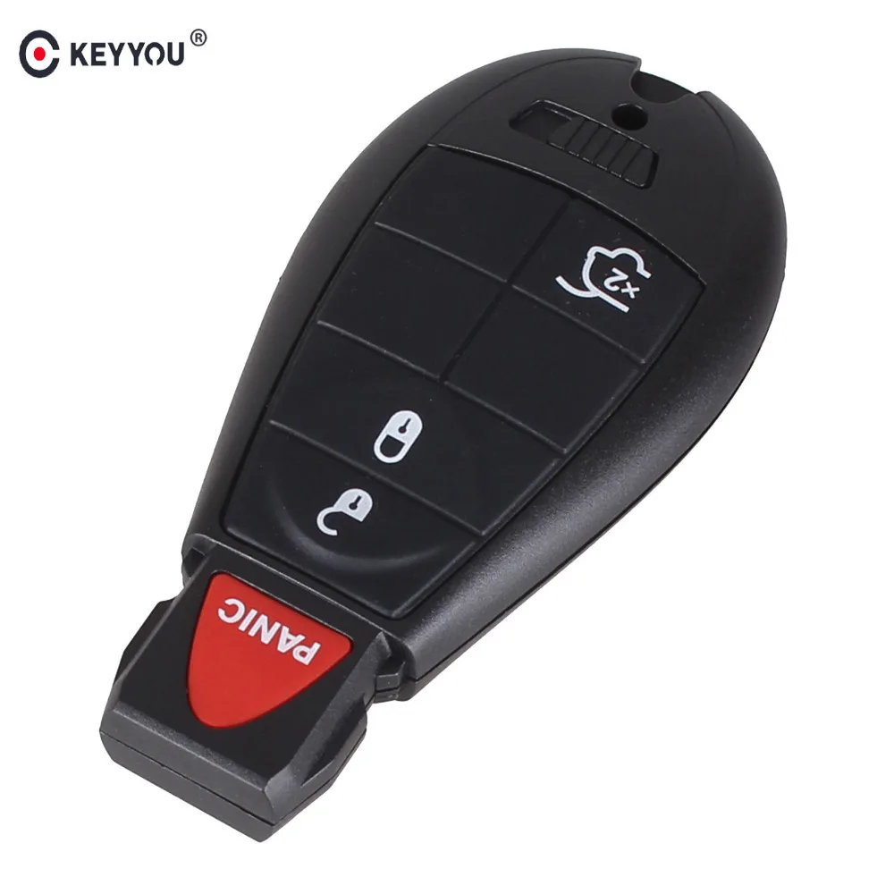 

KEYYOU 3+1 4 Button Replacement Car Key Shell For Chrysler Jeep Commander Grand Cheroke Smart Remote Key Keyless Fob Case