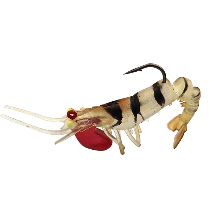 

Soft shrimp fishing lure multi jointed sections live shrimp lure from soft lure factory With Hooks Fishing Tackles