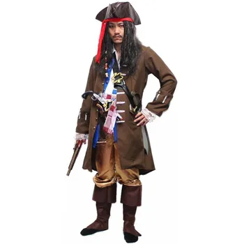 

Caribbean Pirate Adult Grand Heritage Collection Deluxe costume Sparrow luxury full set with wig