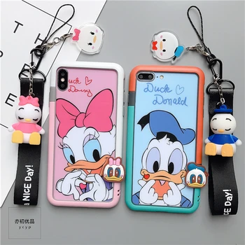 

For iphone XS Max Cute Daisy Tempered Glass flim for iPhone X XS XR 6 7 8plus Cartoon Sailor Moon Cover+Cartoon bumper + straps