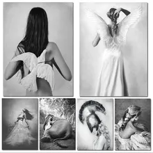 Modern Simple Black and White Dancer Print Poster Decor Angel Girl Canvas Painting Wall Picture Art Home Decor Modern Simple Black and White Dancer Print Poster Decor Angel Girl Canvas Painting Wall Picture Art Home Decor