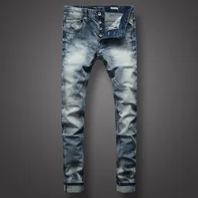 Italian Style Fashion Men Jeans Classic Retro Design Denim Stripe Jeans Mens Pants Buttons Slim Fit Youth Street Biker Jeans Men Italian Style Fashion Men Jeans Classic Retro Design Denim Stripe Jeans Mens Pants Buttons Slim Fit Youth Street Biker Jeans Men