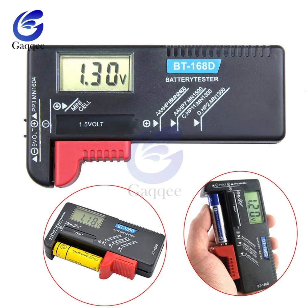 

BT-168D Universal Digital LCD AA/AAA/C/D/9V/1.5V Button Cell Battery Volt Digital Battery Capacity Tester Smart Electronic