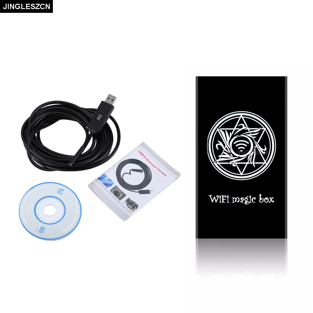 

JINGLESZCN WIFI Endoscope Camera 5.5MM Lens 2M 5M 7M 10M Waterproof USB Endoscope Borescope Inspection Snake Cam Android Phone