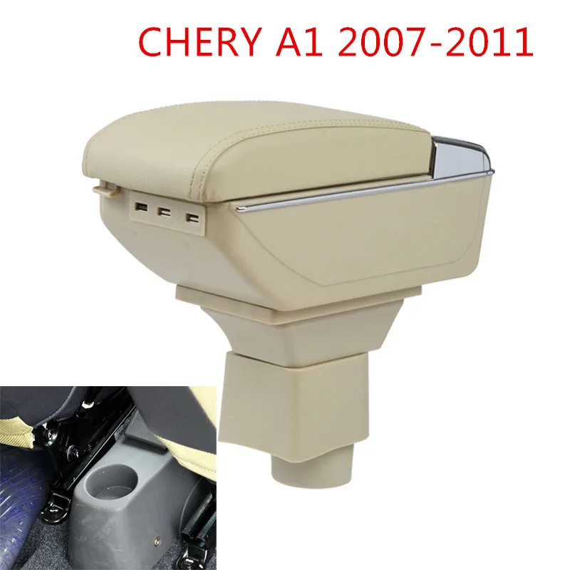 

BIGGEST SPACE+LUXURY+USB Car armrest box central Storage content box with cup holder USB FIT FOR CHERY A1 A3 2007-11