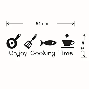 Cooking Time Kitchen Wall Sticker Cabinet Stove Smoke Exhaust Vinyl Decal Home Decoration Refrigerator Poster Window Wallpaper