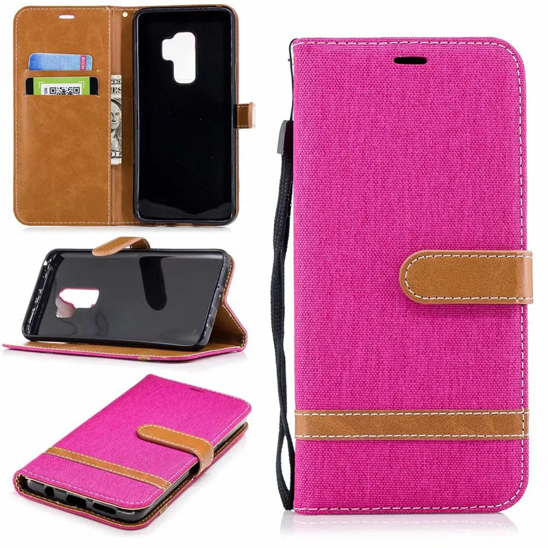 

COOKZU Denim Stitching Flip Holster Phone Case Back Cover Case With Card Pocket for Samsung S9 S9plus note8 S8 S8plus S7 S7edge