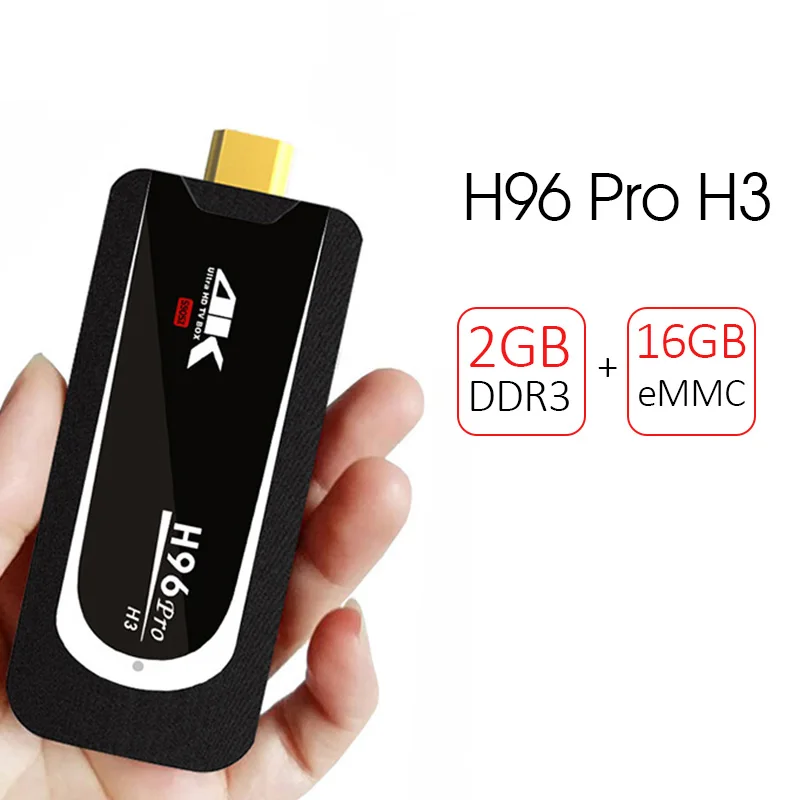 H96 Pro H3 tv Stick Amlogic S905X Penta Core GPU Android 7,1 tv Dongle 2GB ram 16GB rom 2,4G/5.G WiFi BT 4,0 1080P 4K HD мини-ПК - Цвет: Standard