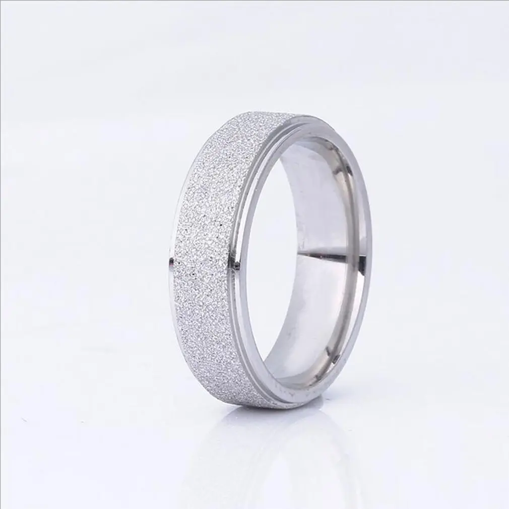 

GiftFrosted Titanium Steel Ring Unisex Finger Ring Women Men Finger Ring Classic Jewelry Wonderful Christmas Gift