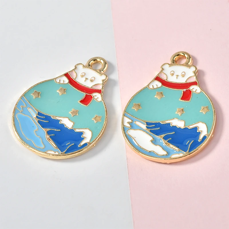 Free Shipping 40pcs/lot 19*27MM Colorful Enamel Alloy Animal Cat Pendant Charms Gold Tone Drip Oil Metal Earring Craft | Украшения и
