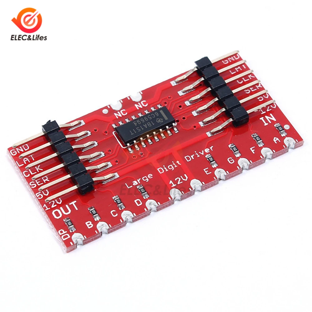 

1Pcs TPIC6C596 Shift Register Large Digit Driver Board 6.5" 7-Segment 8-bit LED Display Digital Tube Module DC 5V for Arduino