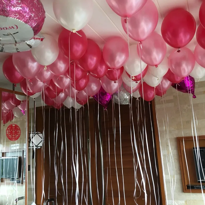 

High-quality 12 inch 50pcs pearl Thickening balloons 2.8G wedding holiday latex balloon White Pink Rose red decoration Party
