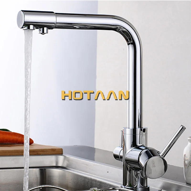  Free shipping Multifunctional New Chrome Pure Water Kitchen Sink Faucet Swivel Spout Mixer Tap With - 32815563992