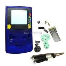 Новая оболочка для Nintendo dogbc игра Футляр замена корпуса кнопки полный части прозрачный синий цвет подходит Gameboy цвет мальчик любовь консоли системы