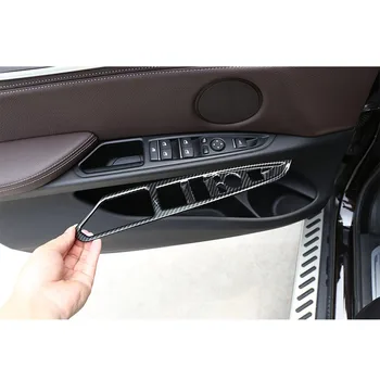 

4pcs Carbon Fiber Door Window Switch Button Covers Trim For BMW X5 X6 F16 15-18