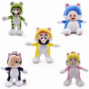 

New Hot 5 Styles 7.5"-9.5" Super Mario Bros Plush Doll Cat Mario Luigi Toad Peach Rosalina Dolls Kid's Gifts Stuffed Soft Toys