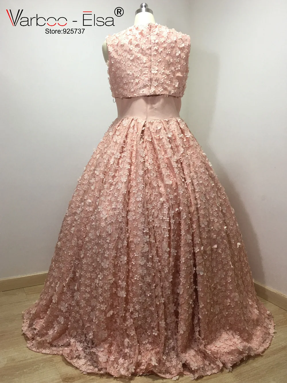 VARBOO_ELSA Robe De Soiree новые стильные вечерние одежды из двух предметов розовые 3D Выпускные платья с аппликацией длинное бальное платье платья для вечеринок