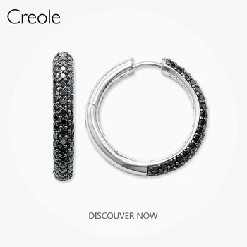 

Hinged Hoops Earrings Large Round CZ Pave,2019 Accessories Fashion Jewelry 925 Sterling Silver Hyperbole Gift For Women