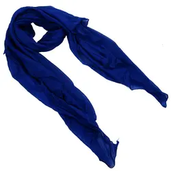 Новый Для женщин чистый конфеты долго морщинка мягкий шарф (синий)