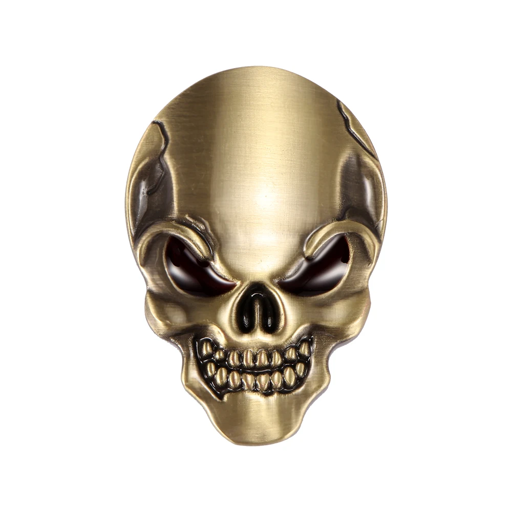 

3D Metal Skull Car Sticker Logo Emblem Badge Decals Car Styling for Fiat Ford Lada Audi opel volvo Honda Toyota