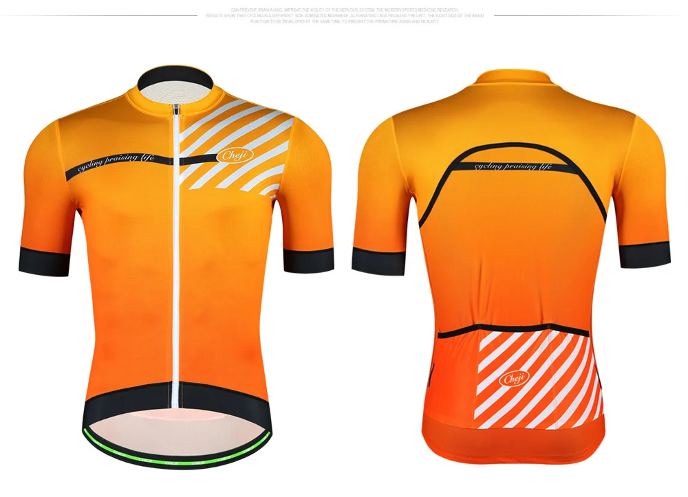 CHEJI MTB дорожный велосипед Джерси для мужчин Высокое качество YKK молния черный красный оранжевый синий короткий рукав одежда для велоспорта рубашка для велоспорта