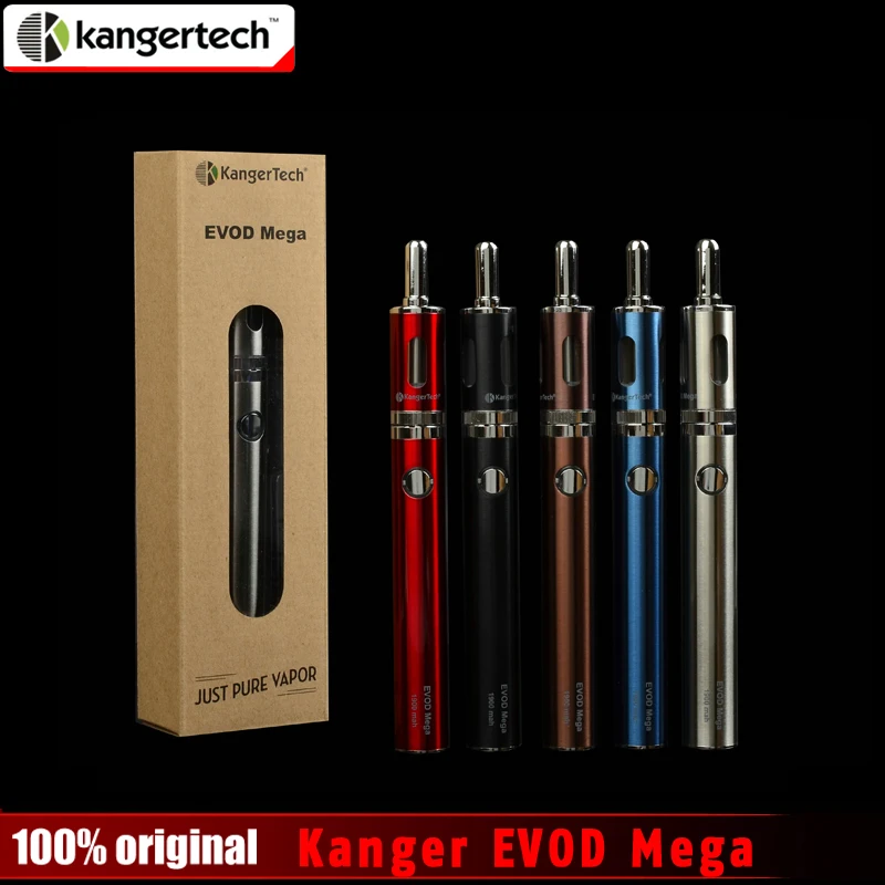

100% Original Kangertech Evod Mega Kit 2.5ml 1900mah Battery with Micro USB Cable Evod Mega Electronic Cigarette Starter Kits