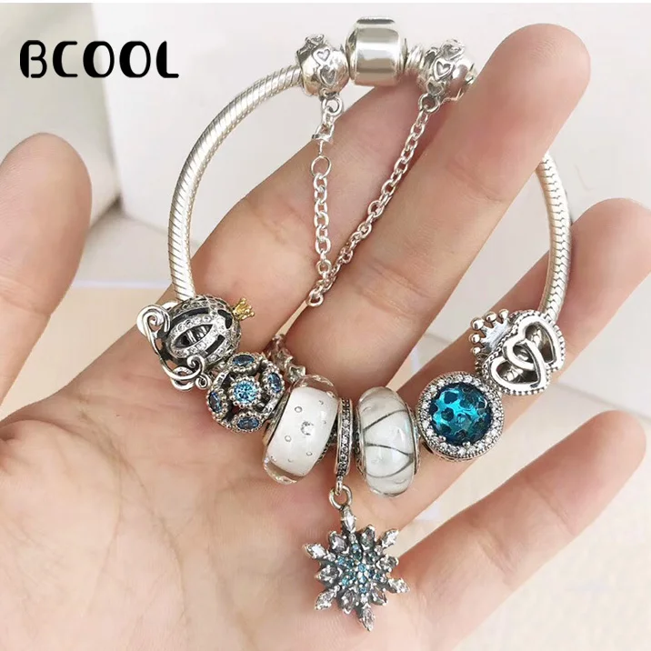 

BCOOL DIY Jewelry Female Charm Fashion Silver 925 original bracelet, boutique crystal jewelry bracelet Jewelry Gift free package